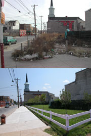 Before and after examples of greened vacant lots. Credit: Pennsylvania Horticultural Society